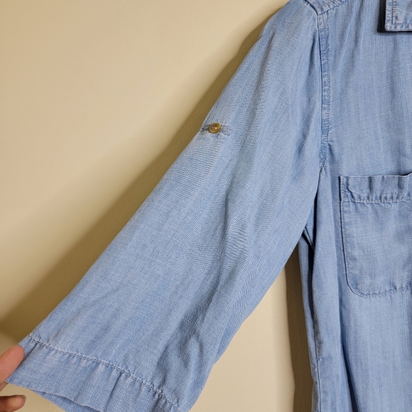 Anthropologie Cloth and Stone Chambray Dress Small Denim Button Up Dress - Picture 3 of 7